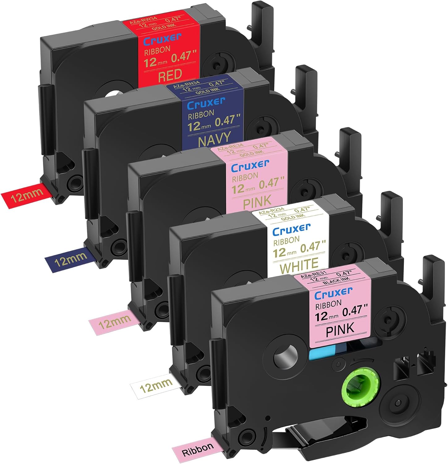 Cruxer Compatible Satin Ribbon Label Tape for Brother P-Touch