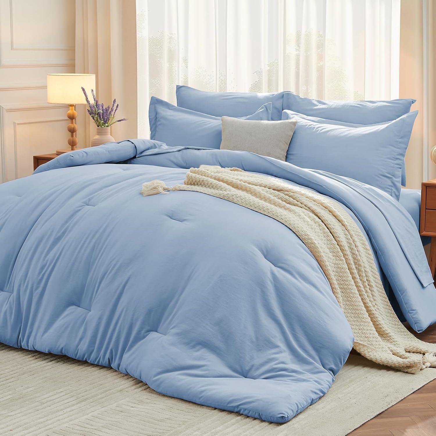 MUXHOMO King Comforter Set - Soft All Season Bedding Set
