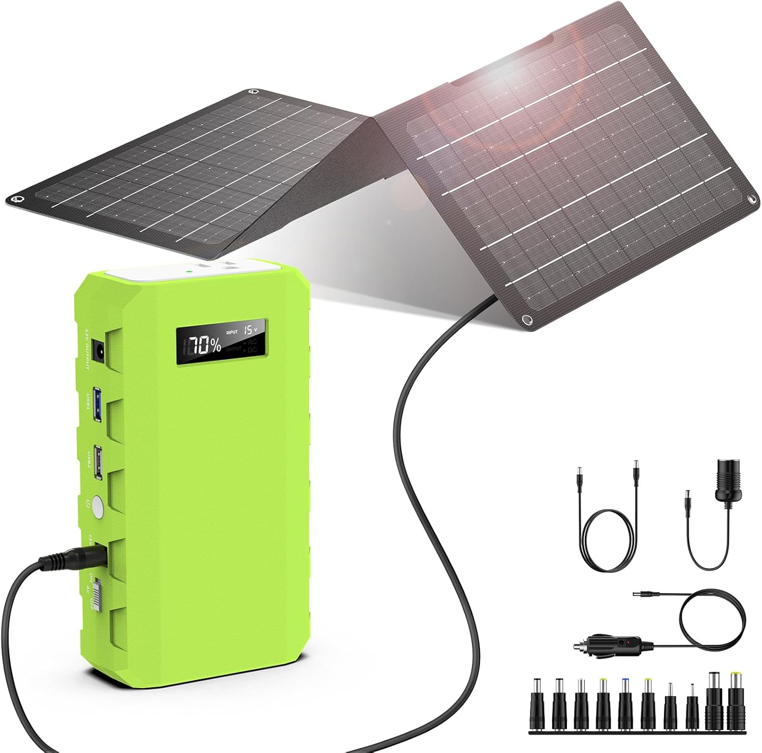 24000mAh Portable Power Bank with Solar Panel - Emergency Power Solution