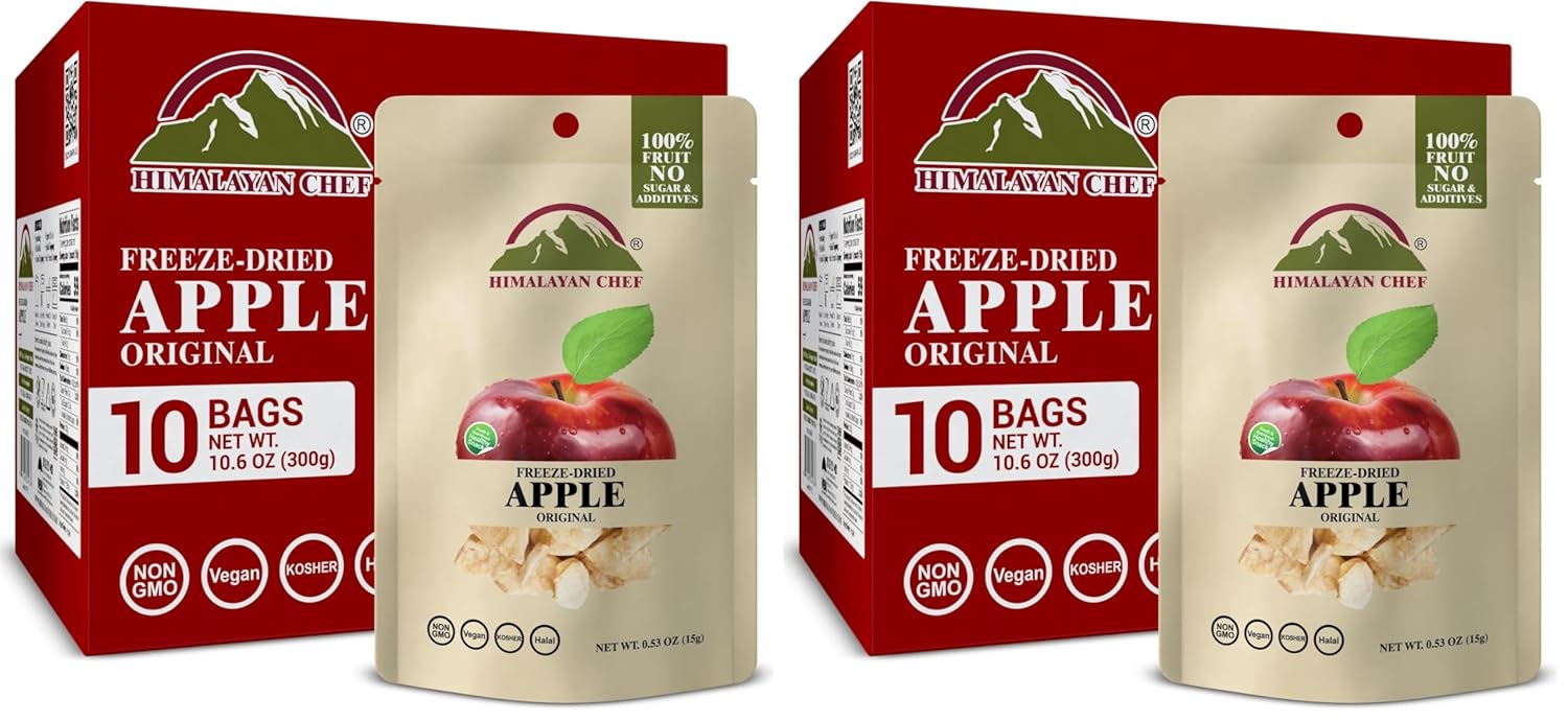 Himalayan Chef Freeze-Dried Apple Snacks for Healthy Eating