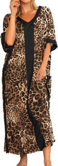 Women Cotton Caftan Nightgown - Breathable Rayon Sleepwear