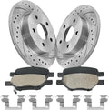 Anpulsero Rear Brake Kit Drilled Slotted Rotors and Ceramic Pads