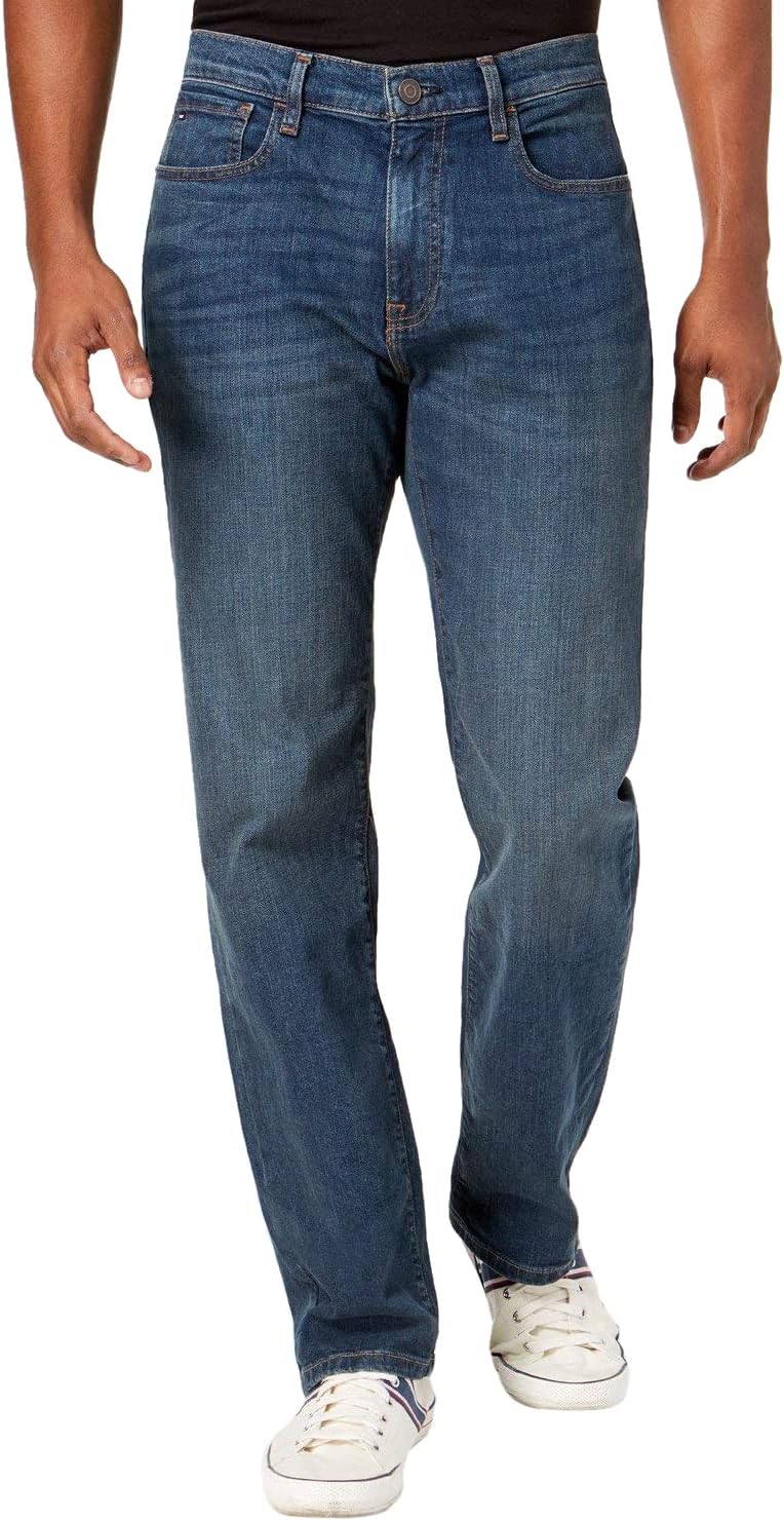 Tommy Hilfiger Men's Relaxed Fit Stretch Jeans for All-Day Comfort
