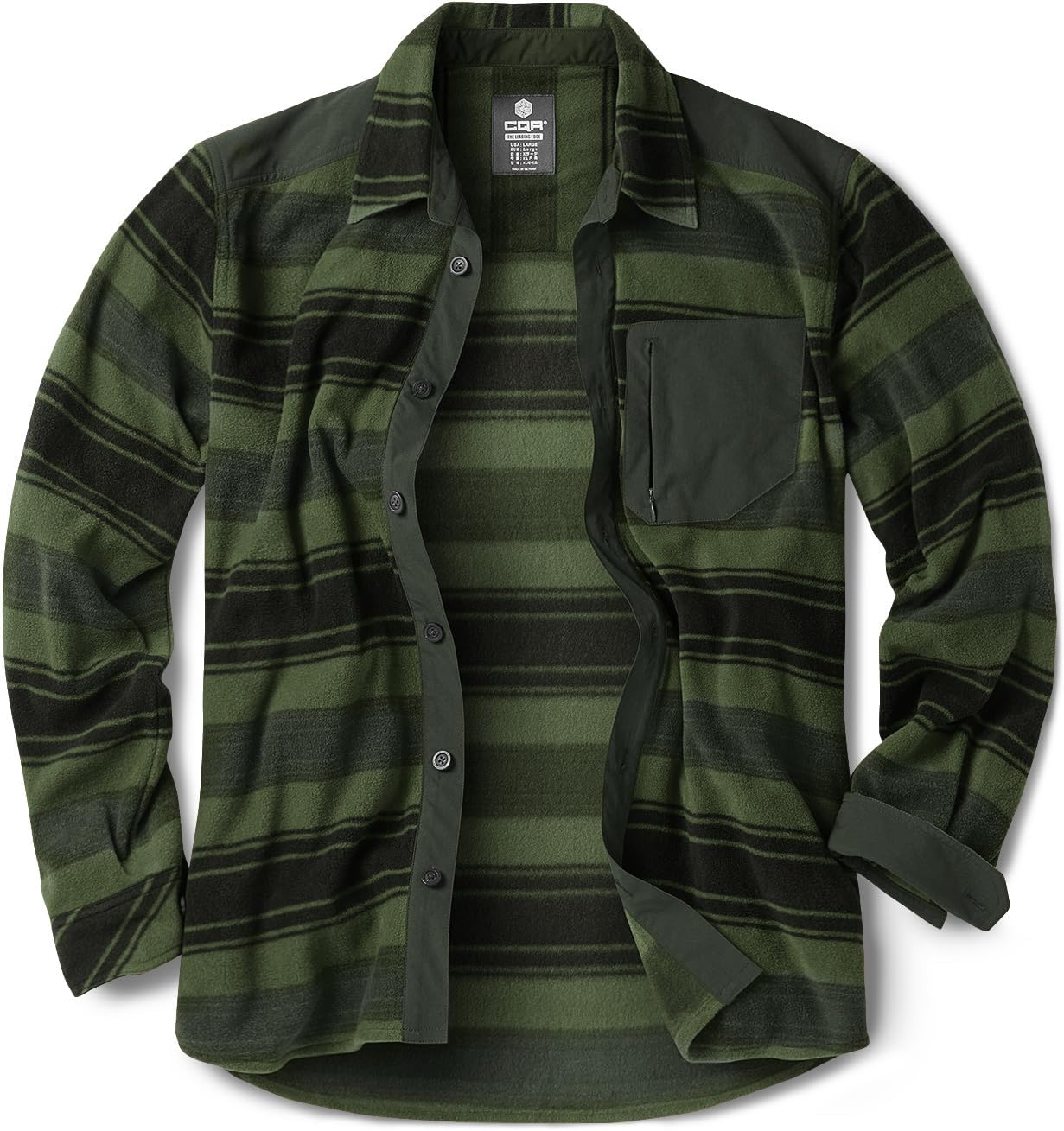 CQR Men's Long Sleeve Heavyweight Fleece Shirts for Comfort