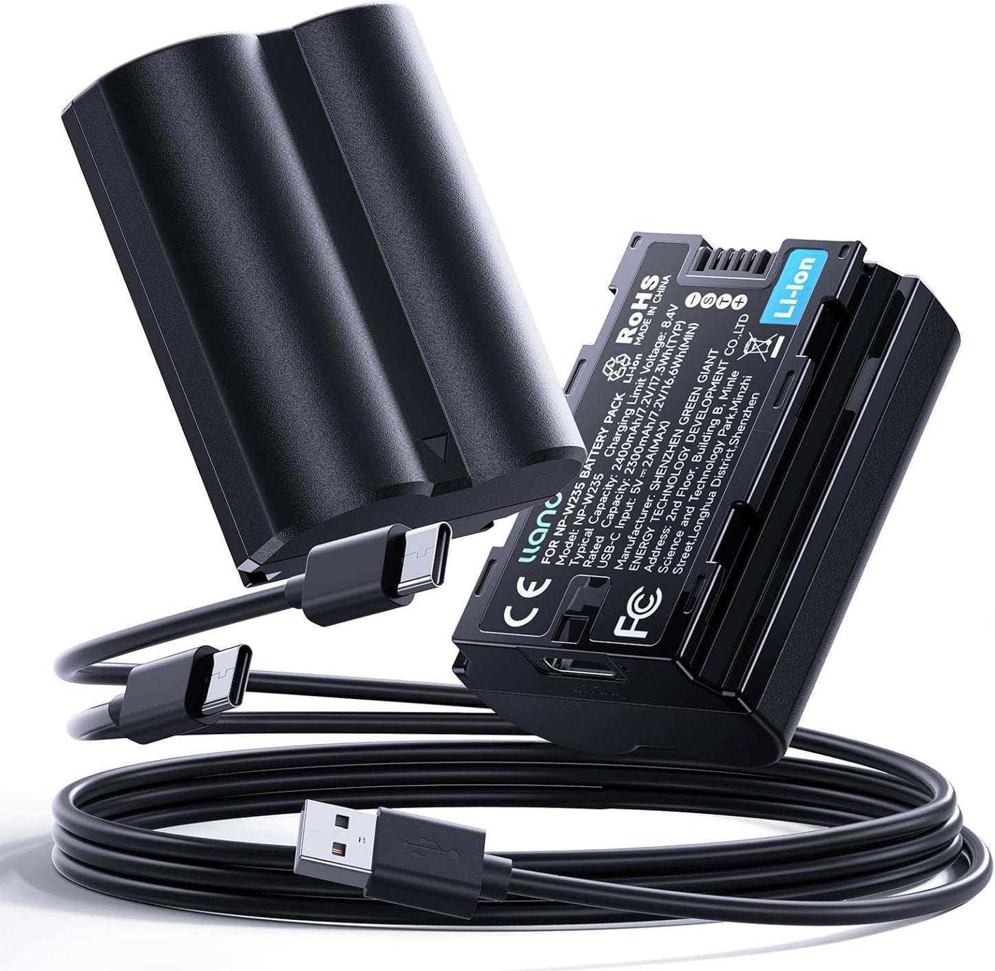 llano USB-C NP-W235 Battery for Fujifilm Cameras - 2 Pack