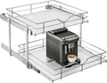 23in Wide 2-Tier Stainless Steel Pull Out Cabinet Organizer - Soft