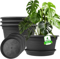 Large Flower Pots Set of 4 - 13 inch Planters for Home Garden