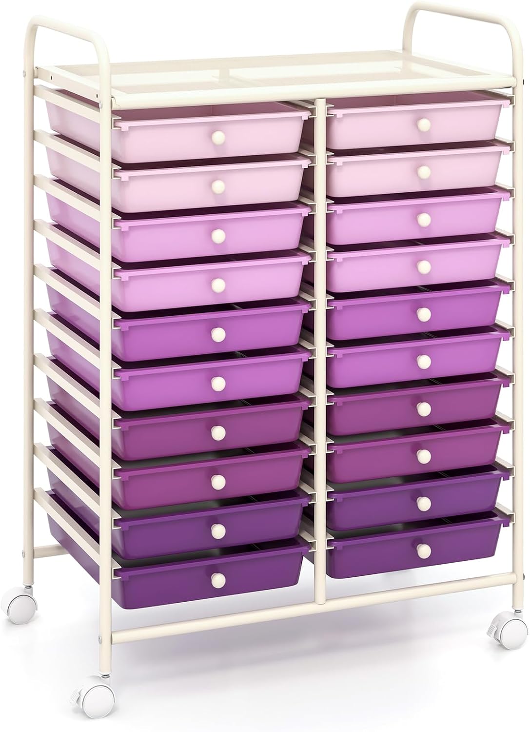 GOFLAME 20-Drawer Rolling Storage Cart for Home Office Organization