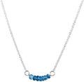 Birthstone Bar Necklace for Women - Blue Topaz Sterling Silver