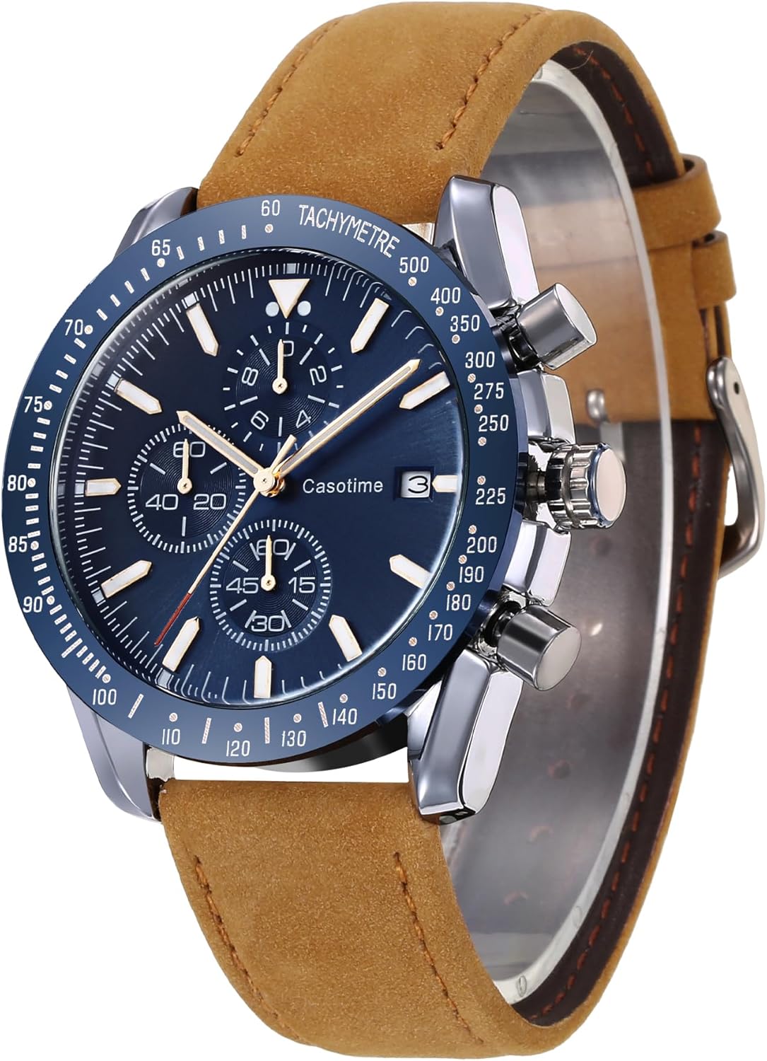 Waterproof Leather Chronograph Watch - Elegant Gift for Men - Casotime