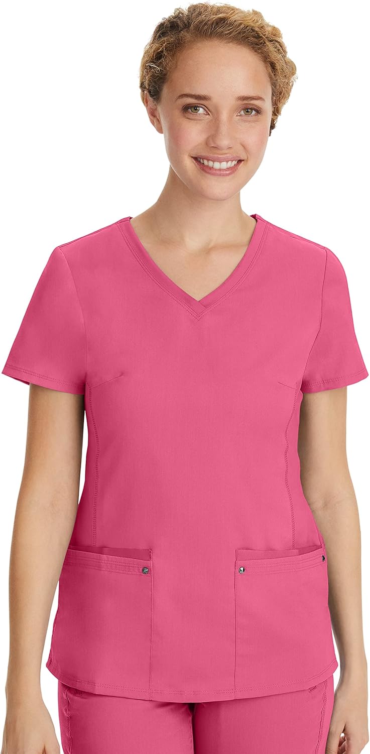 Healing Hands Women's V-Neck Scrub Top with 2 Pockets