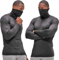 DEVOPS Men's Thermal Turtle Mock Neck Shirts 2 Pack - Warm Compression