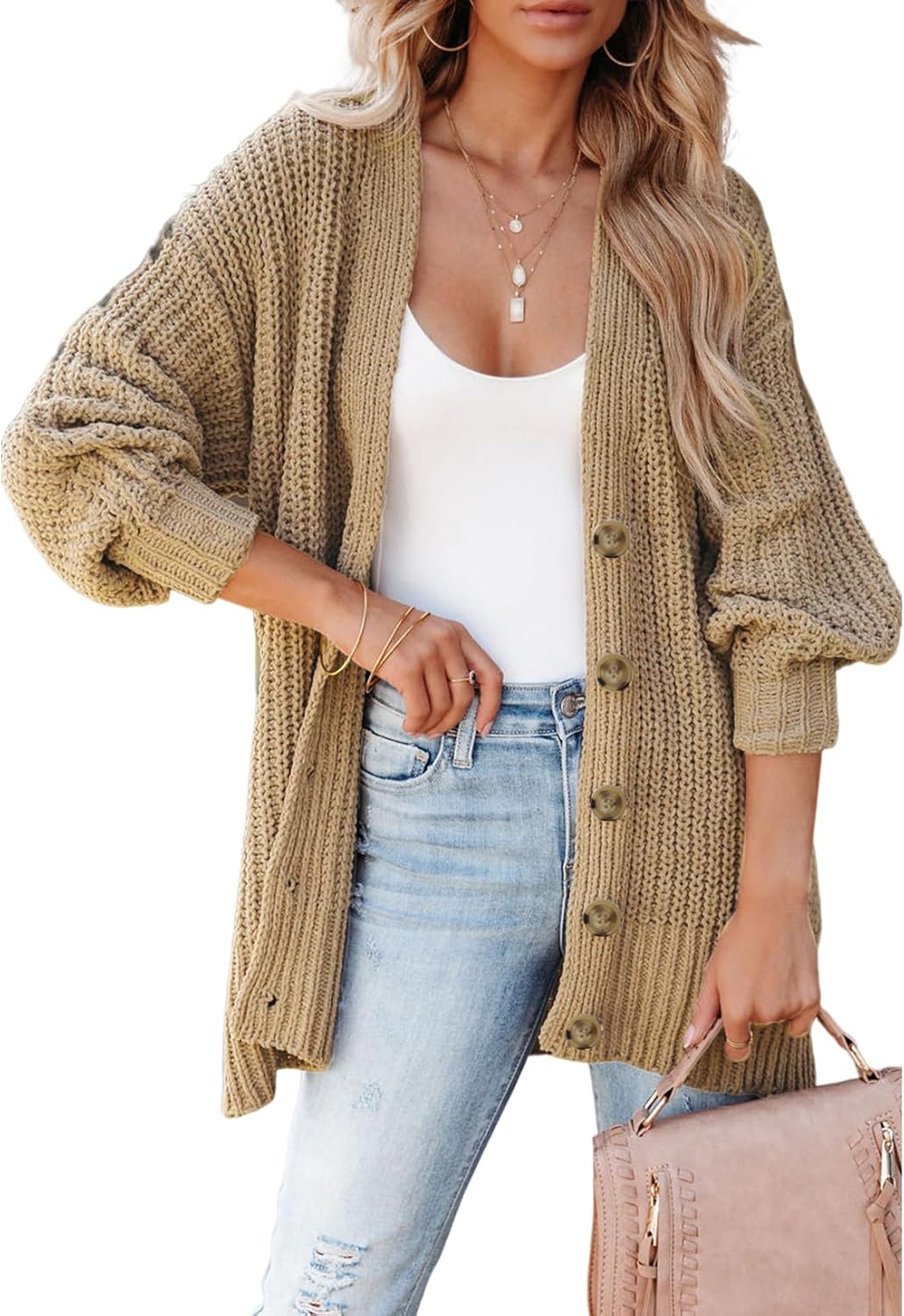 SHEWIN Womens Oversized Open Front Cardigan Sweater for All
