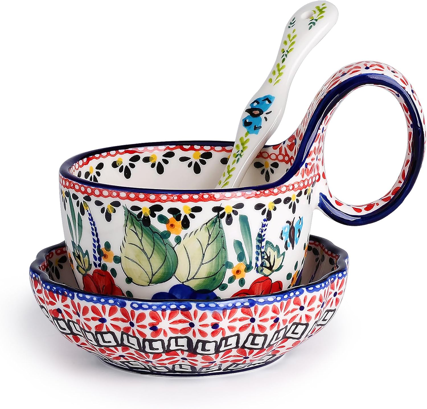 Silesia Handmade Loop Handle Soup Bowl Set for Elegant Dining