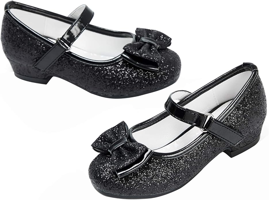 Stelle Girls Toddler Dress Shoes Glitter Mary Jane Low Heels