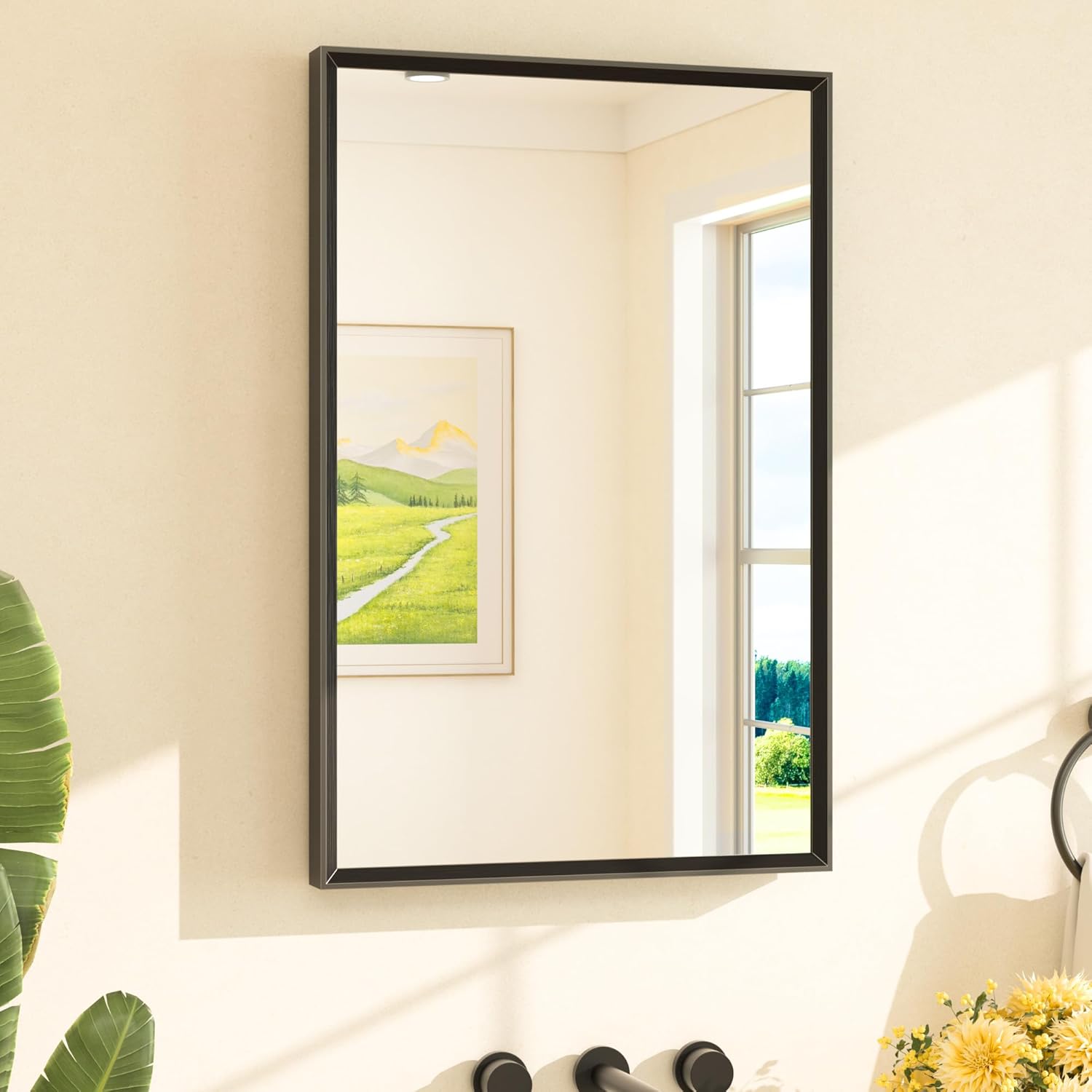 TETOTE Black Bathroom Mirror 20 x 30 in for Modern Decor