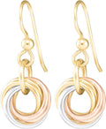 Dainty Tricolor Love Knot Dangle Earrings - Minimal Everyday Go-To