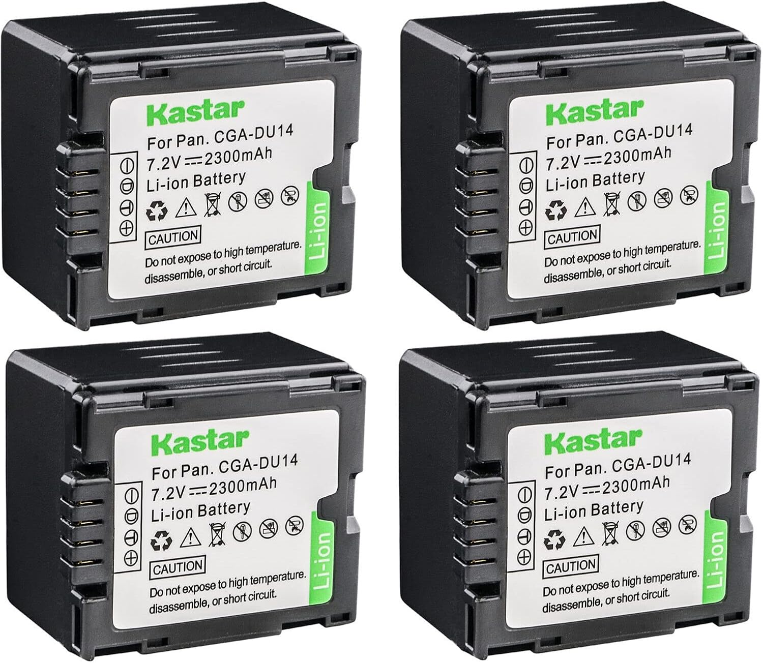 Kastar 4-Pack CGA-DU14 Battery Replacement for Panasonic Cameras