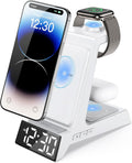3 in 1 Wireless Charging Station with Alarm Clock - Nightstand Dock