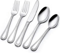 60-Piece Silverware Set for 12 Stainless Steel Flatware - Beaded