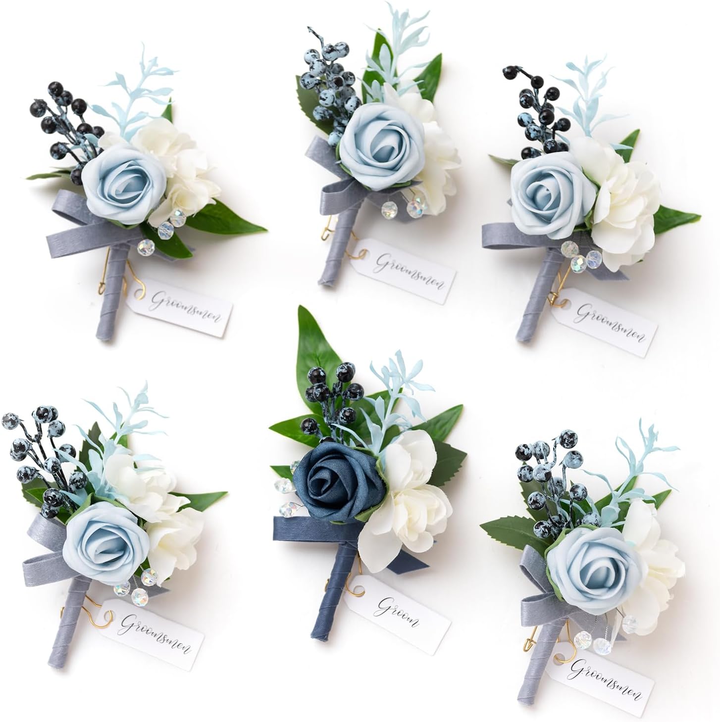 Ling's Moment Boutonniere Set for Men - Elegant Wedding Decor