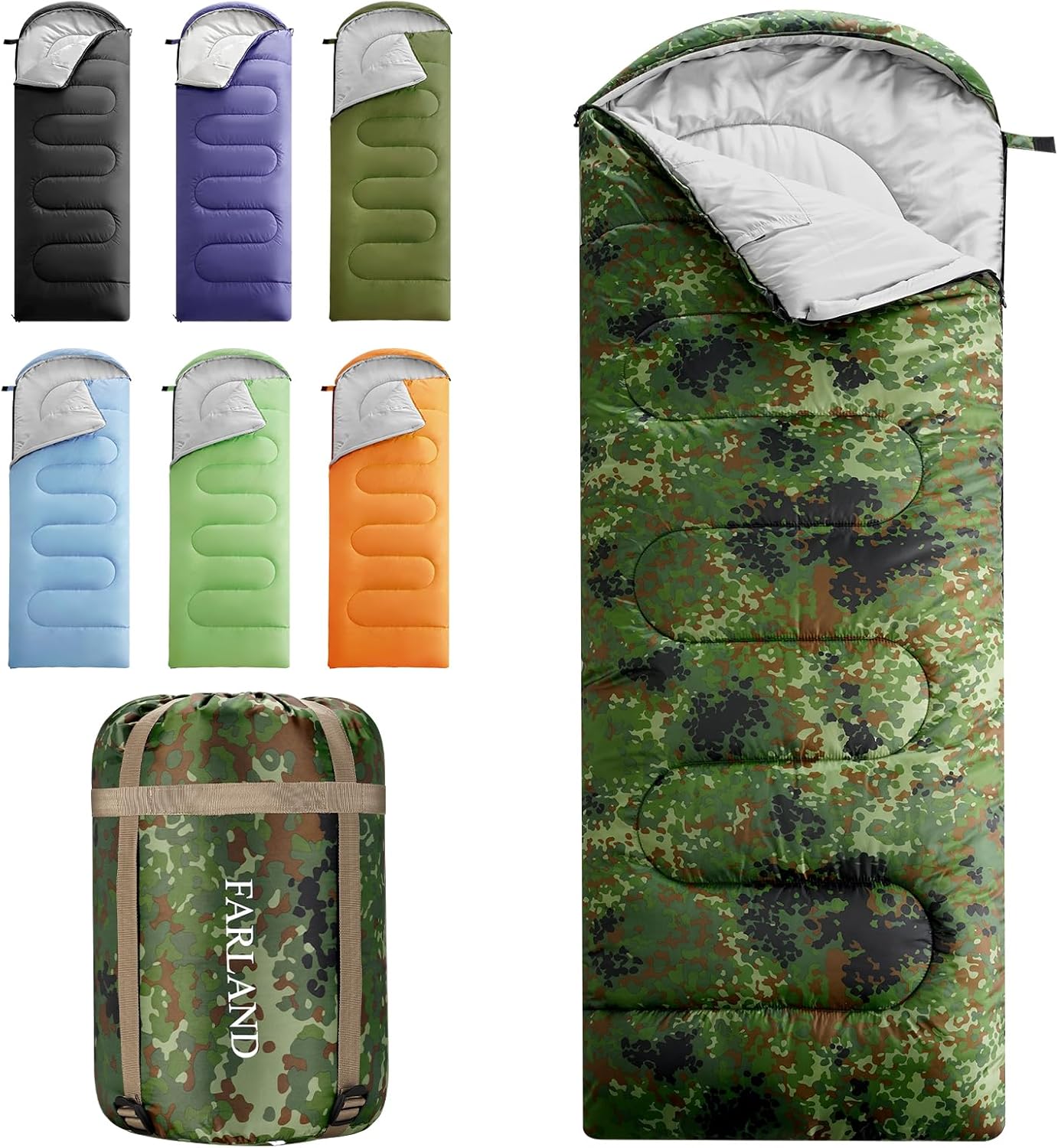 FARLAND Sleeping Bags 30F for Adults and Kids - Lightweight Comfort