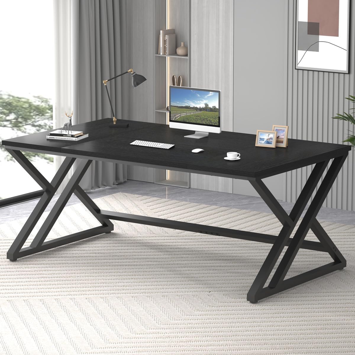 Spacious 2-Person Industrial Desk - LVB