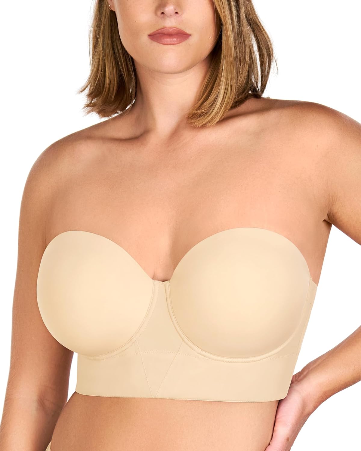 HSIA Strapless Bras for Women: Longline Bandeau Supportive Corset