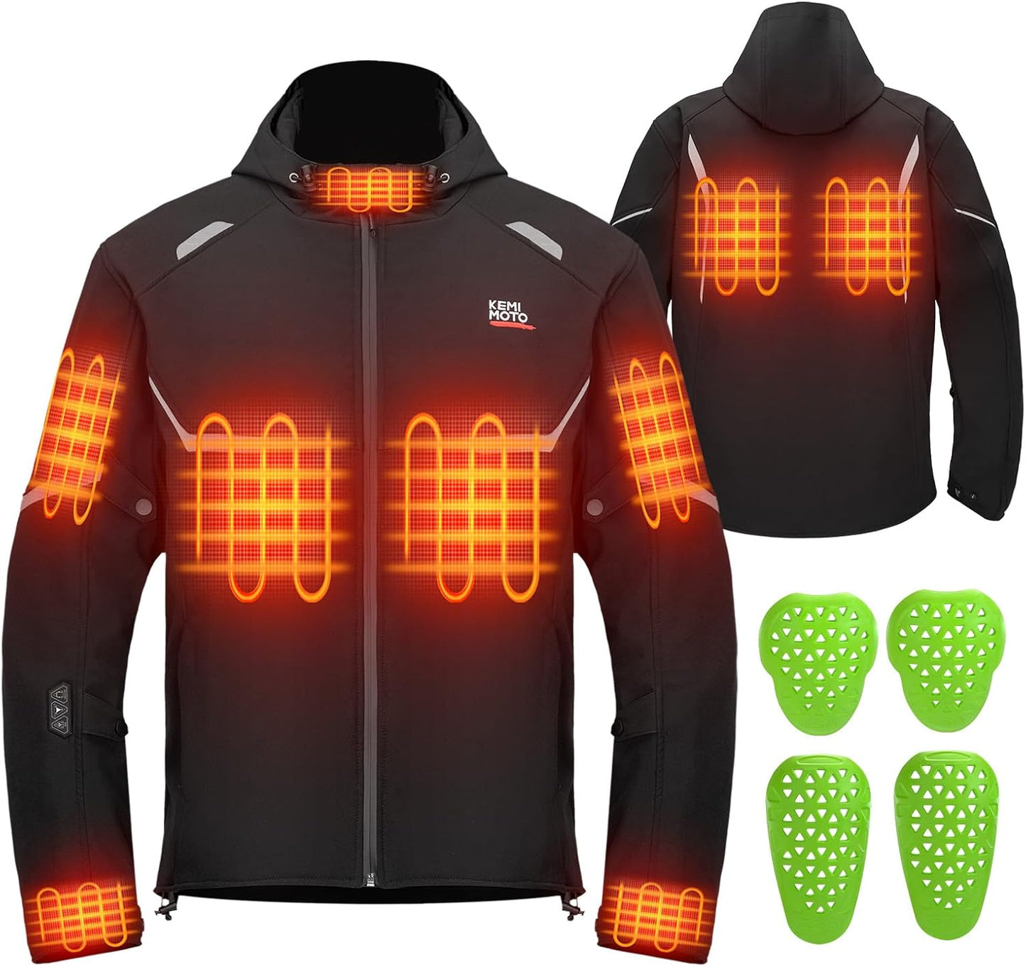 KEMIMOTO Motorcycle Heated Jacket with Long Battery Life and Safety