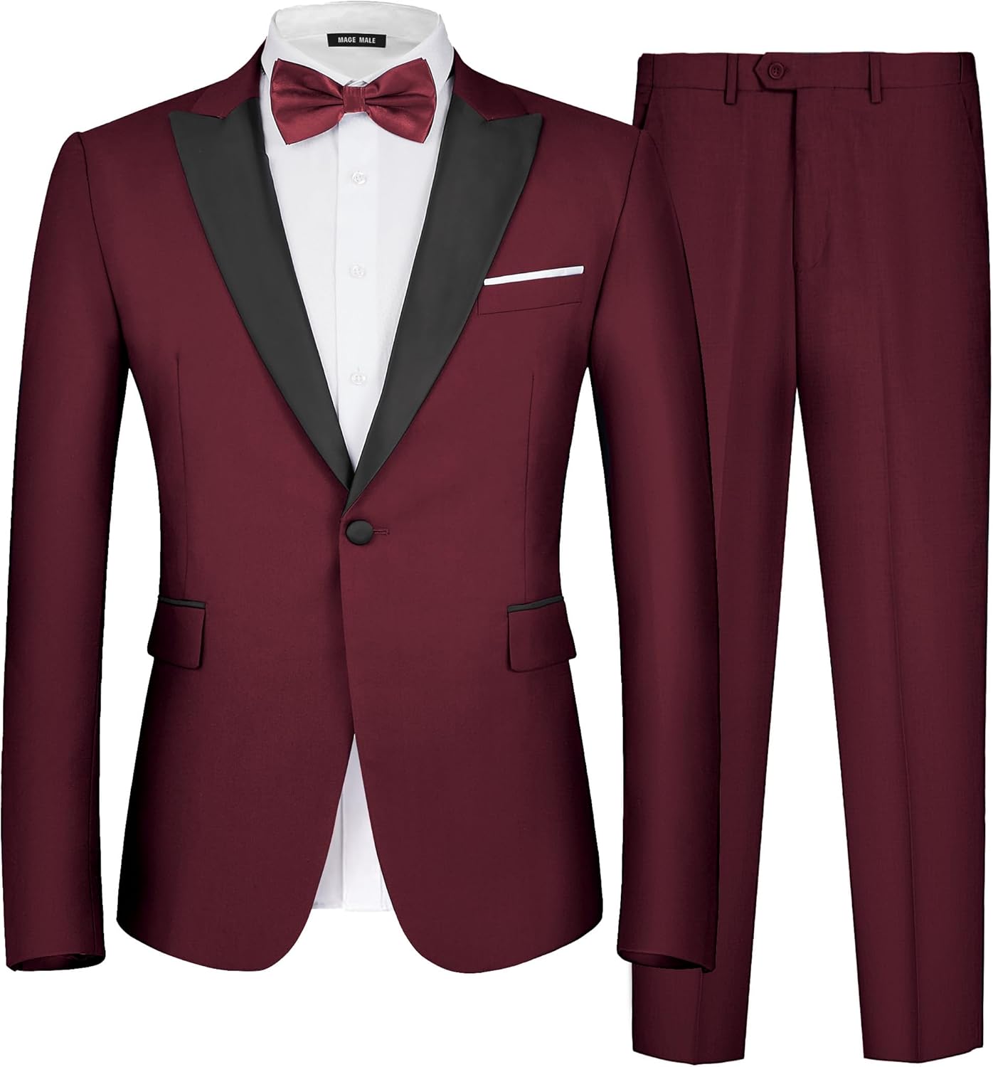 MAGE MALE Men's 2 Piece Suit Slim Fit Tuxedo for Any Occasion