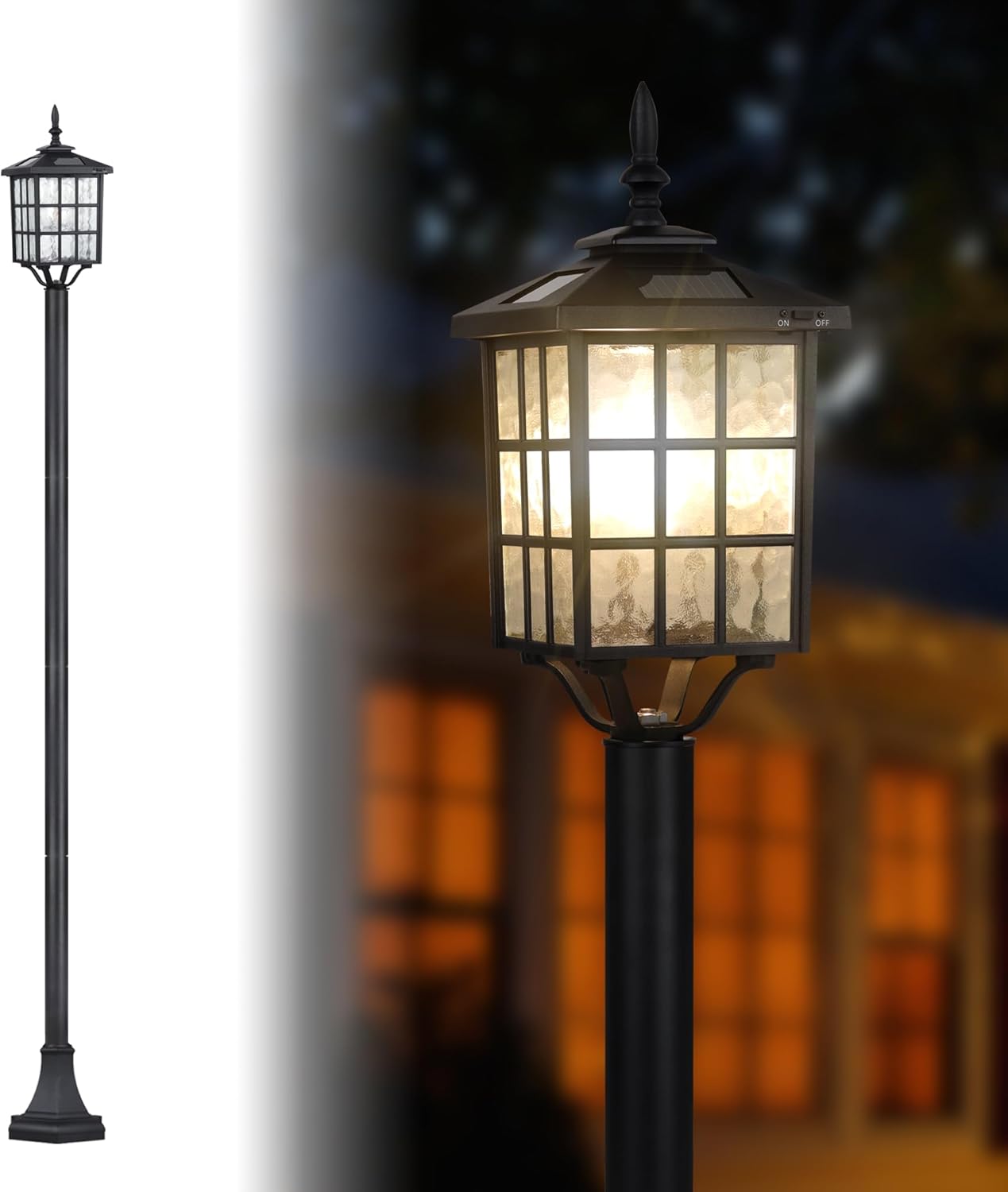 Kemeco Solar Lamp Post Light for Outdoor Pathway and Garden