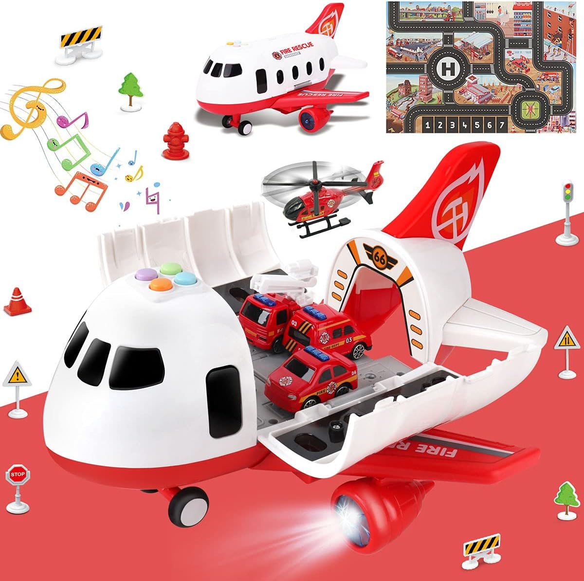 Dowi Dowellin Airplane Toy Set: Lights, Sounds, Fun!