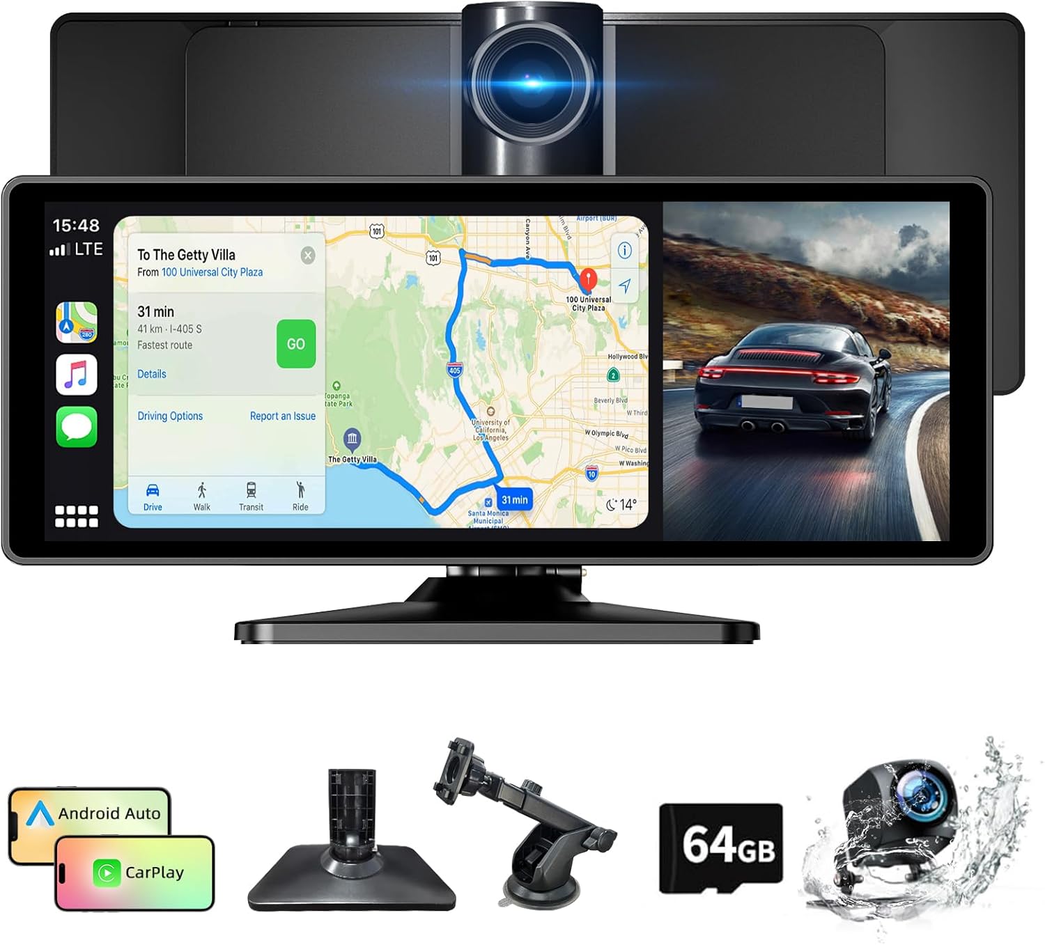 10.26 Inch Carplay Screen with Wireless Carplay & Android Auto