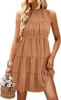 KIRUNDO Womens Halter Sundress 2025 - Flowy Tiered Mini Dress Women's