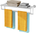 Double Towel Racks for Bathroom with Shelf - Double Storage, Brushed
