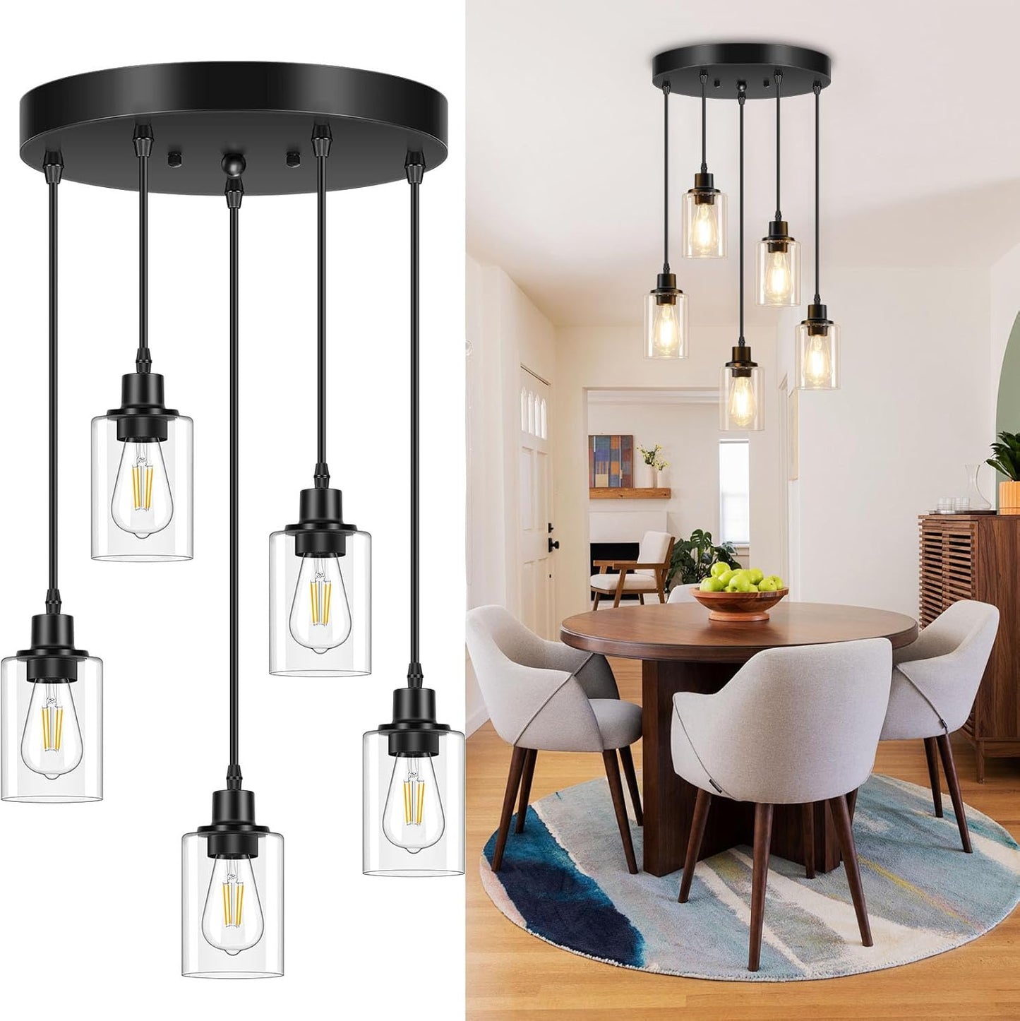 Licperron 5-Light Pendant Light Fixtures for Modern Spaces