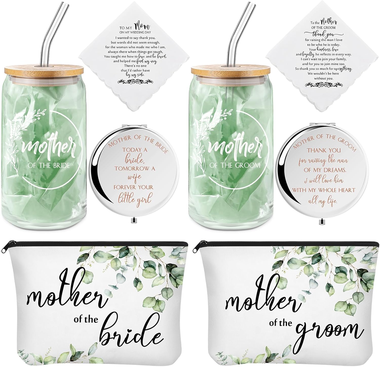 8 Pack Mother of the Bride Groom Gift Set for Special Occasions