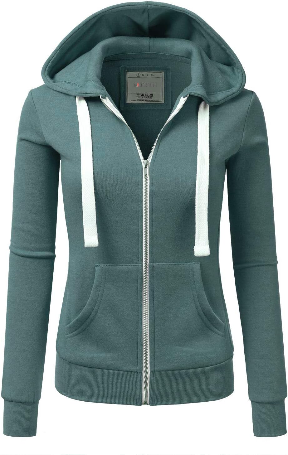 DOUBLJU Lightweight Thin Zip-Up Hoodie Jacket for Women Plus Size