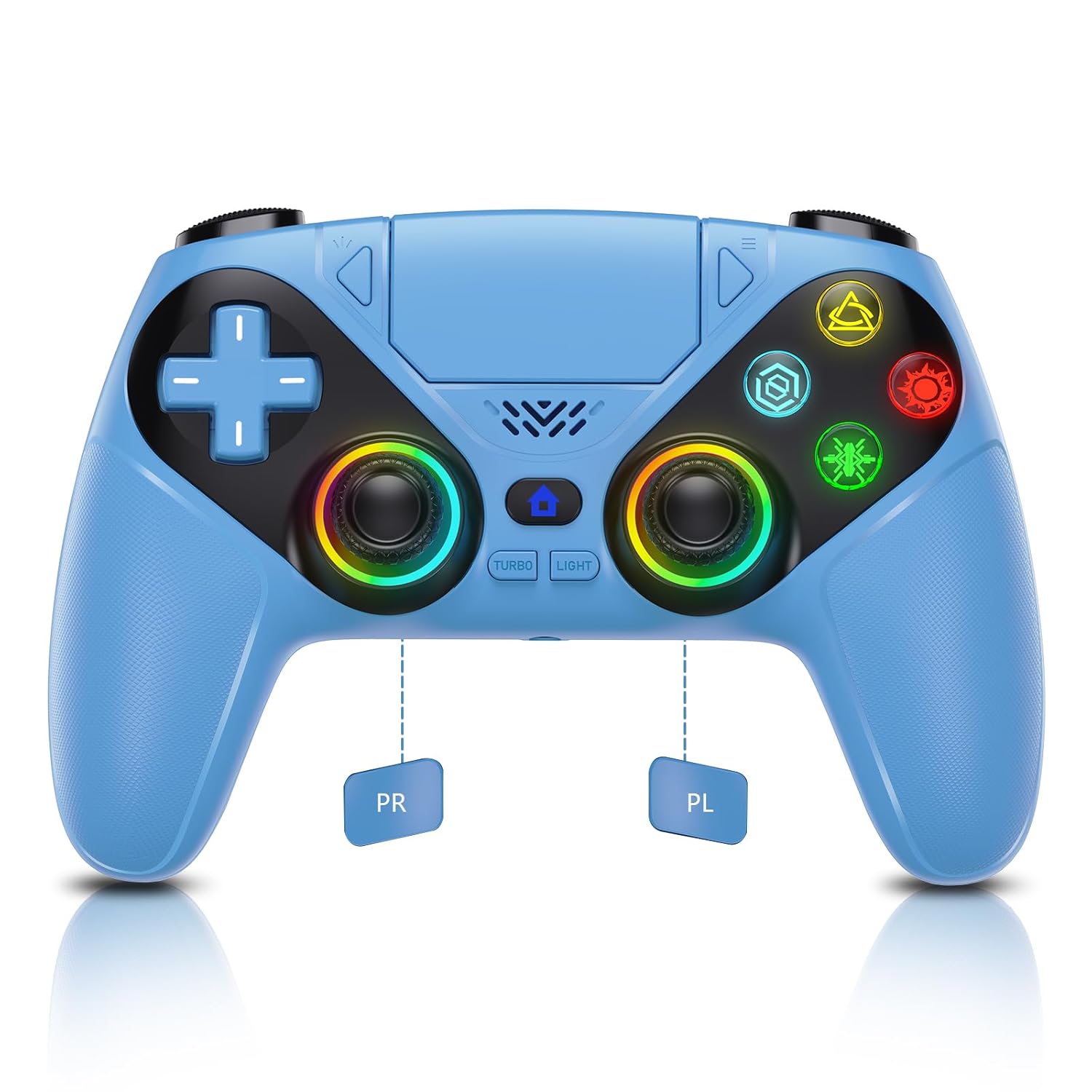 Dinosoo RGB Wireless Controller for PS5 and PC Gaming Fun