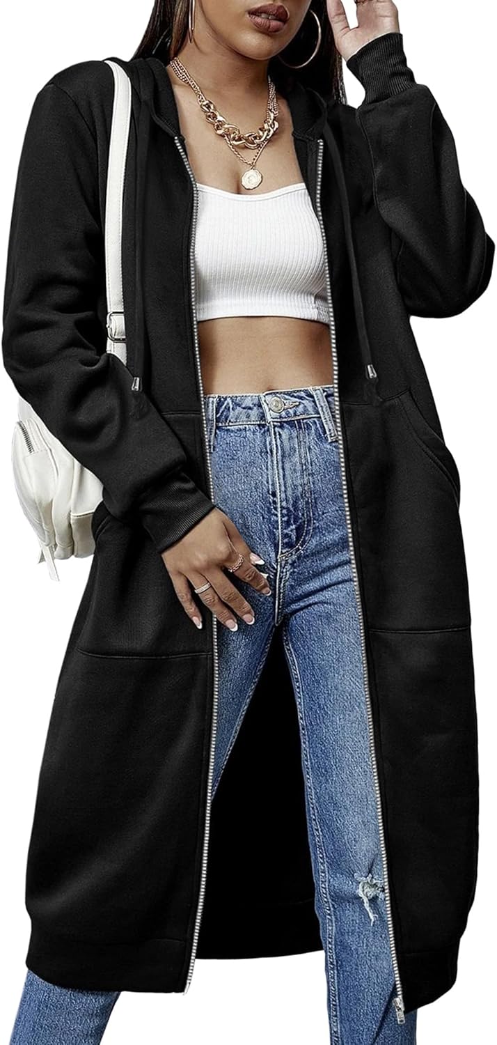 ELESOL Women Casual Zip Up Fleece Hoodies for All Seasons