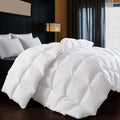 WhatsBedding Puffy White Duck Feather Comforter Queen Size - All