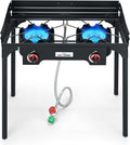 High Pressure Double Propane Burner With Windscreen - 110,000 BTU