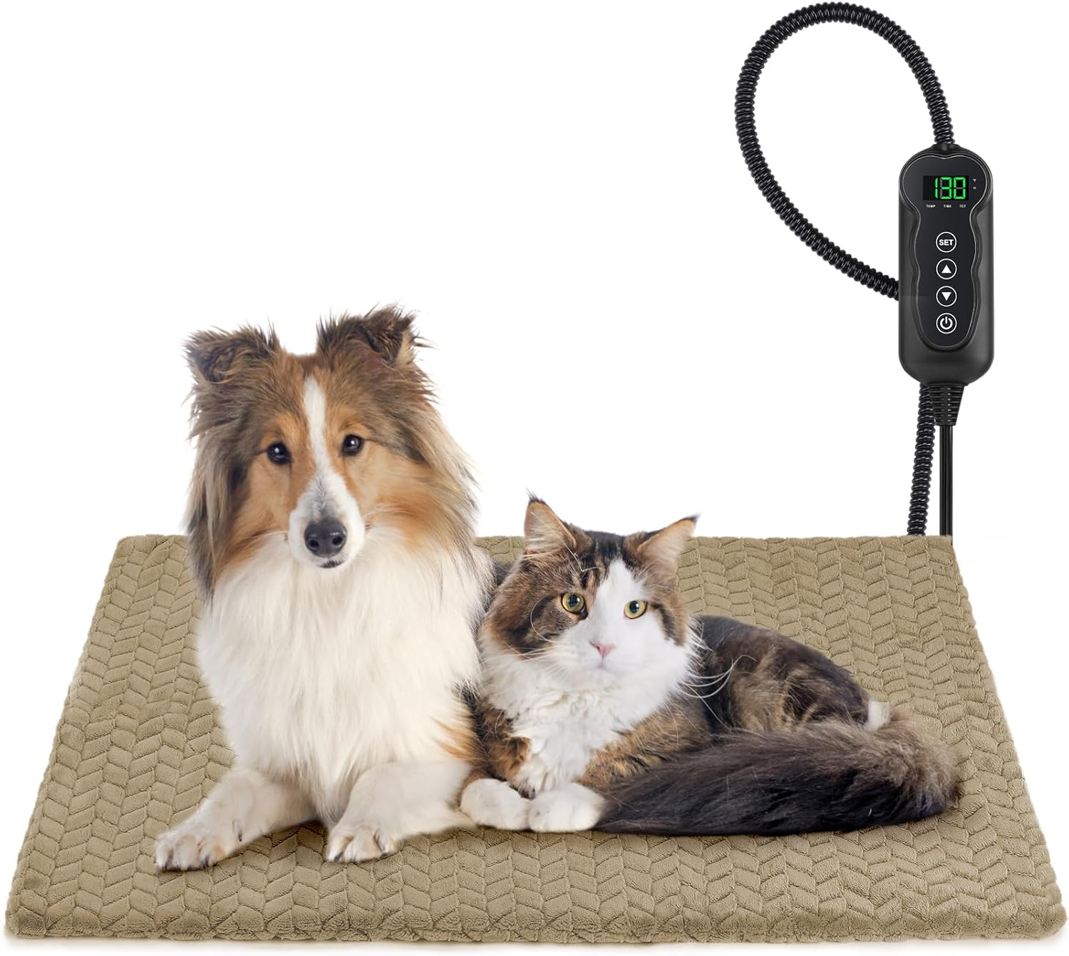 GASUR Heated Dog Bed with Adjustable Temperature for Winter Use