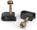 Wire Clips Single Cable Wall Clip 1/4 in Screw Fastener - 100 Pack