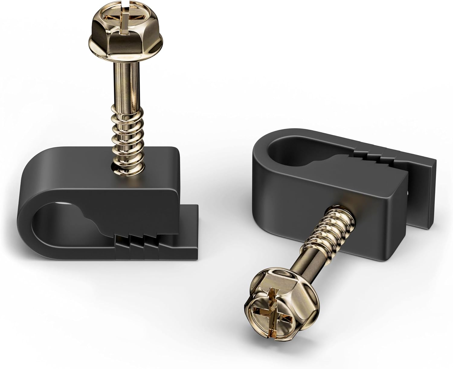 The CIMPLE CO 100 Pack Black Wire Clips - Secure Single Cable Fastening