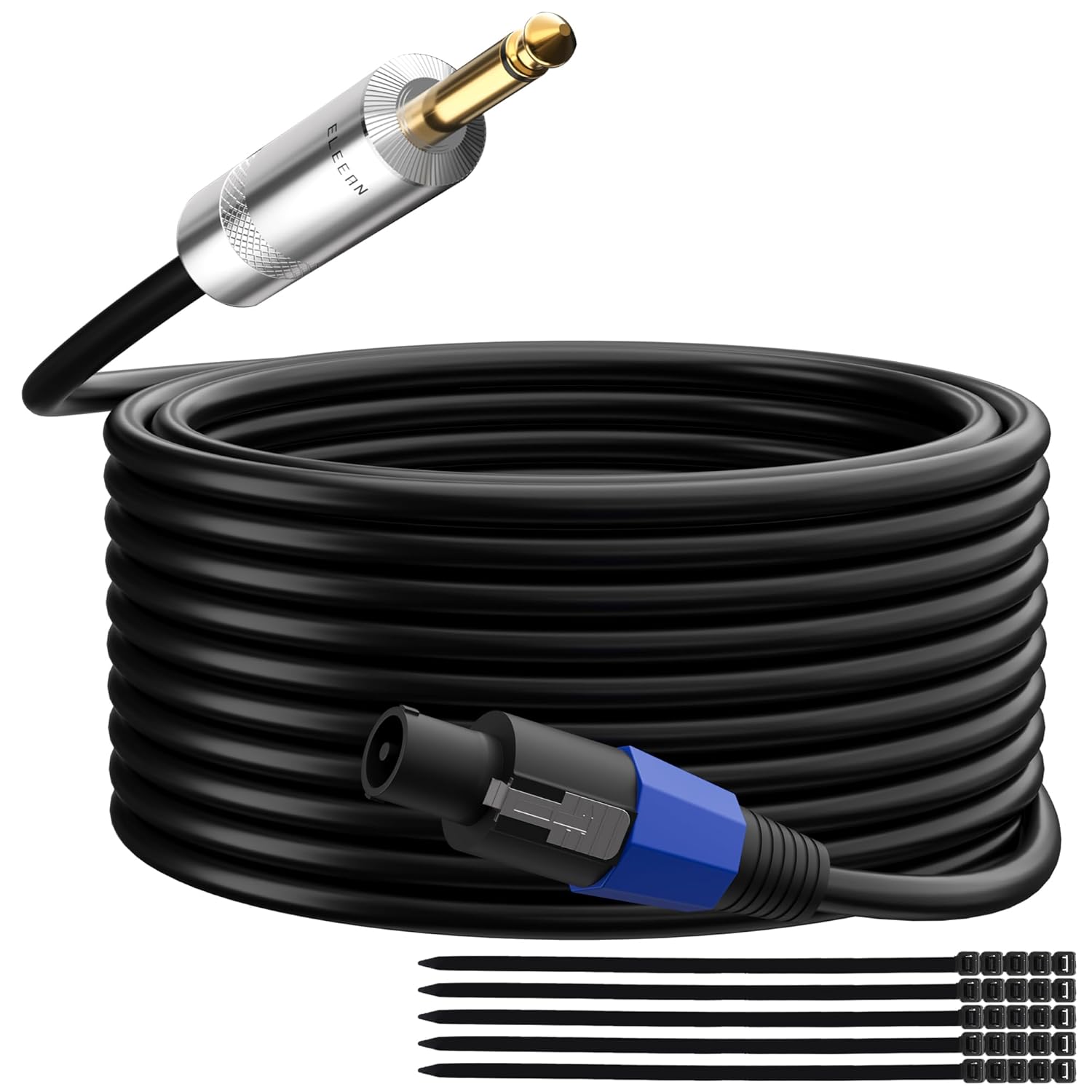 Elecan Premium Speakon to 6.35MM 1/4 Inch Speaker Cable 100 Ft