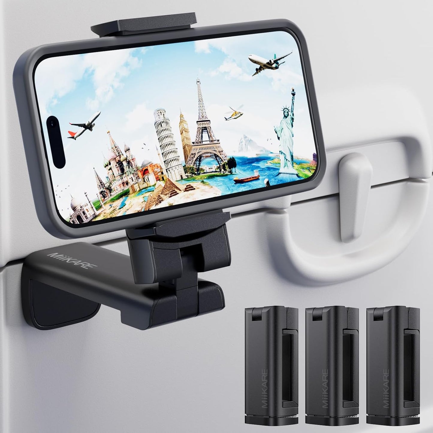 MiiKARE Travel Essentials Airplane Phone Holder for Handsfree Use