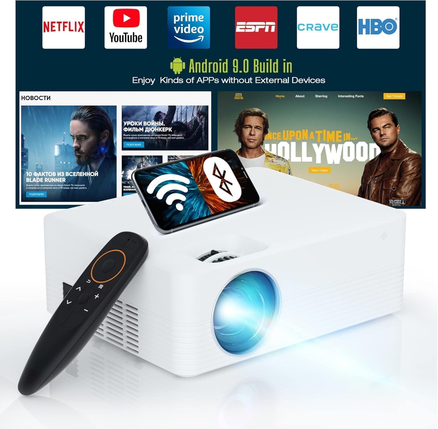6000 Lumens Full HD WiFi Projector by CAMWORLD