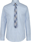 Boys Long Sleeve Collared Button-Down Shirt and Tie Set - Classic