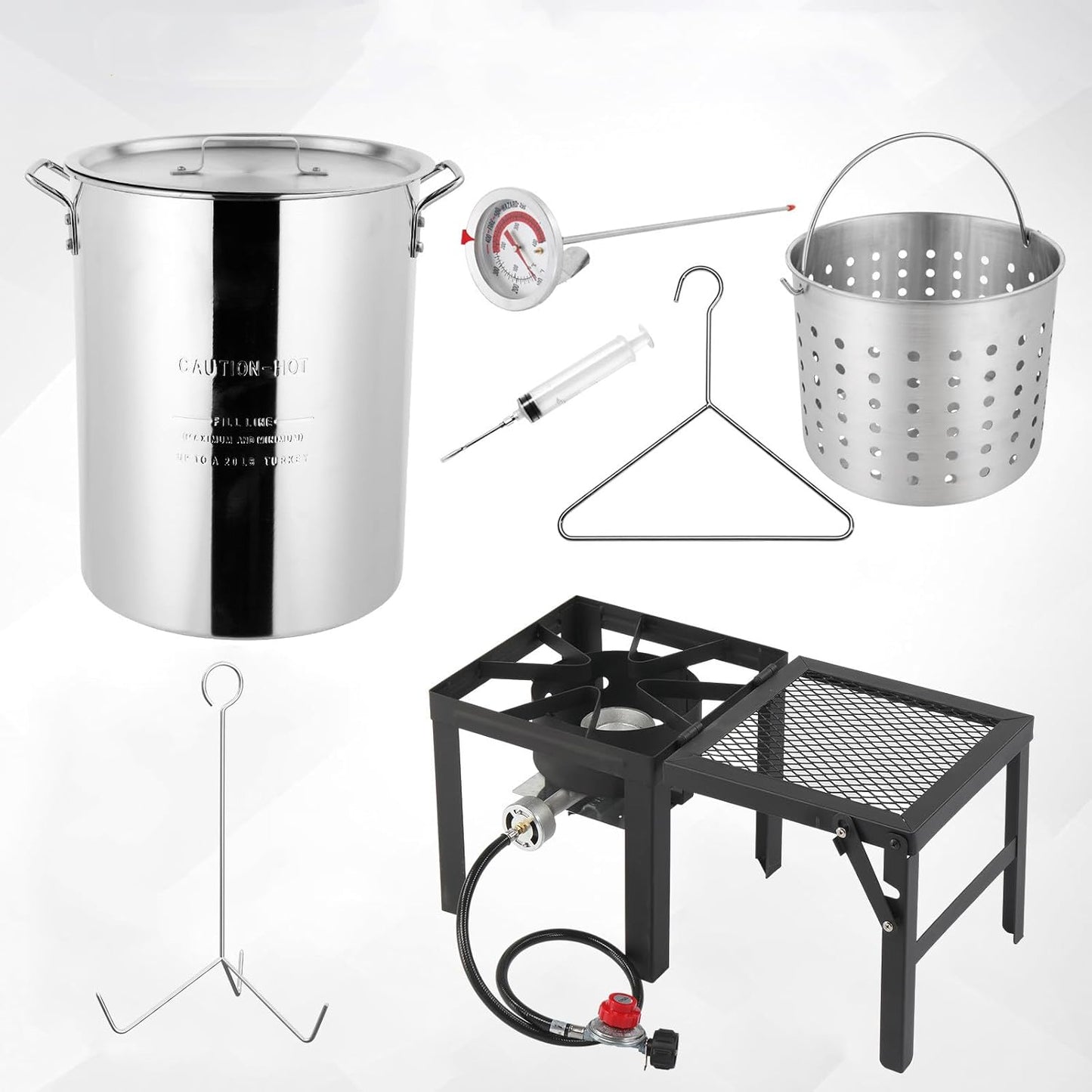 Bonnlo 30QT Turkey Fryer with Basket for Outdoor Cooking
